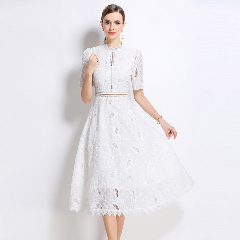 White Bloom Lace Dress