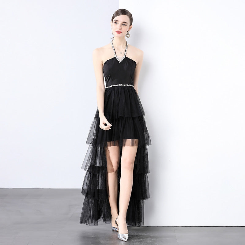 Midnight Ruffle High-Low Gown