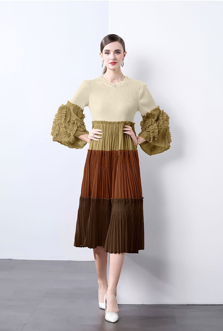 Boho Chic Tiered Pleated Dress