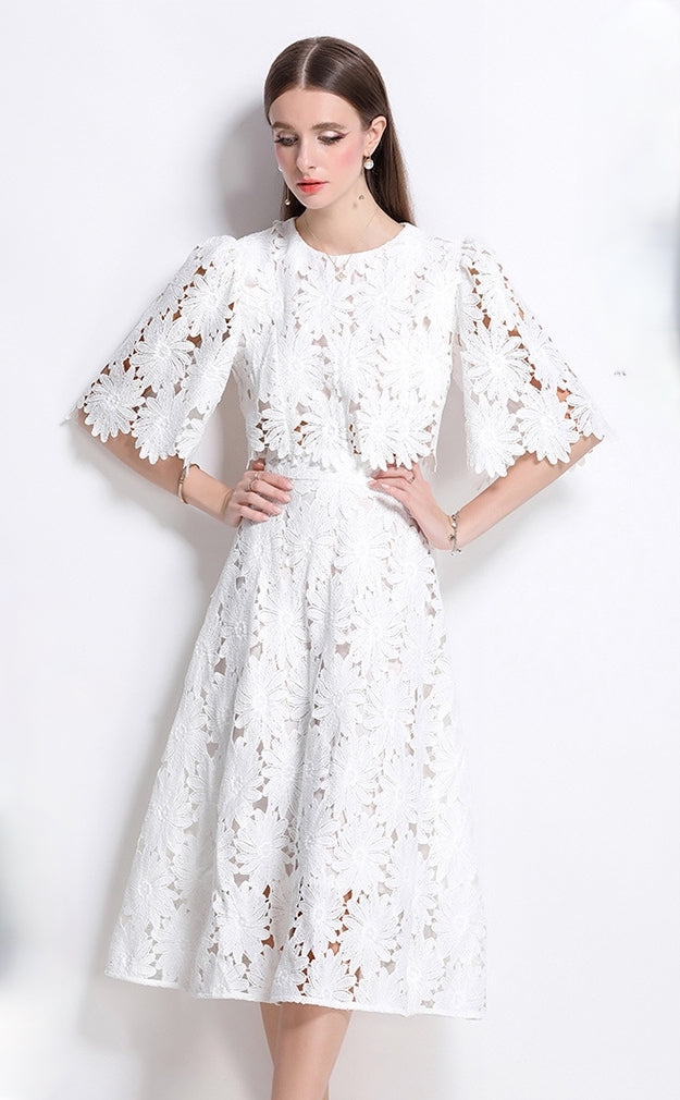 Floral Lace Two-Piece Midi Set -906455894976_WHITE