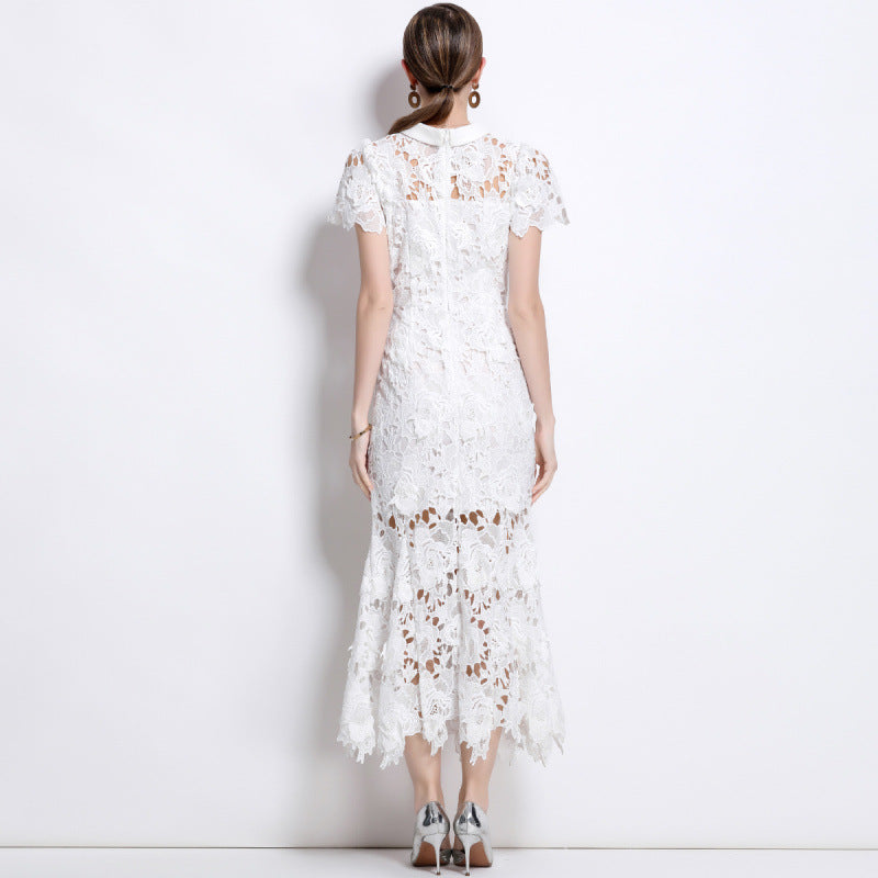 Isla Bloom Lace Midi Dress - 906047289043_WHITE