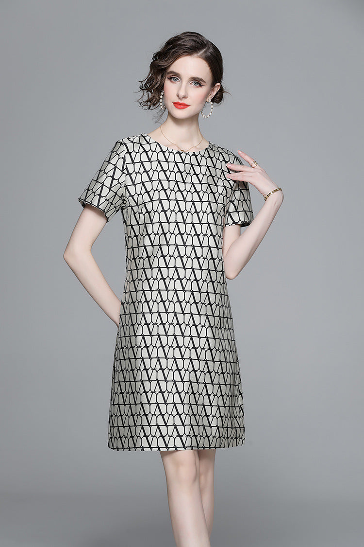 Chic Geometric A-Line Mini Dress