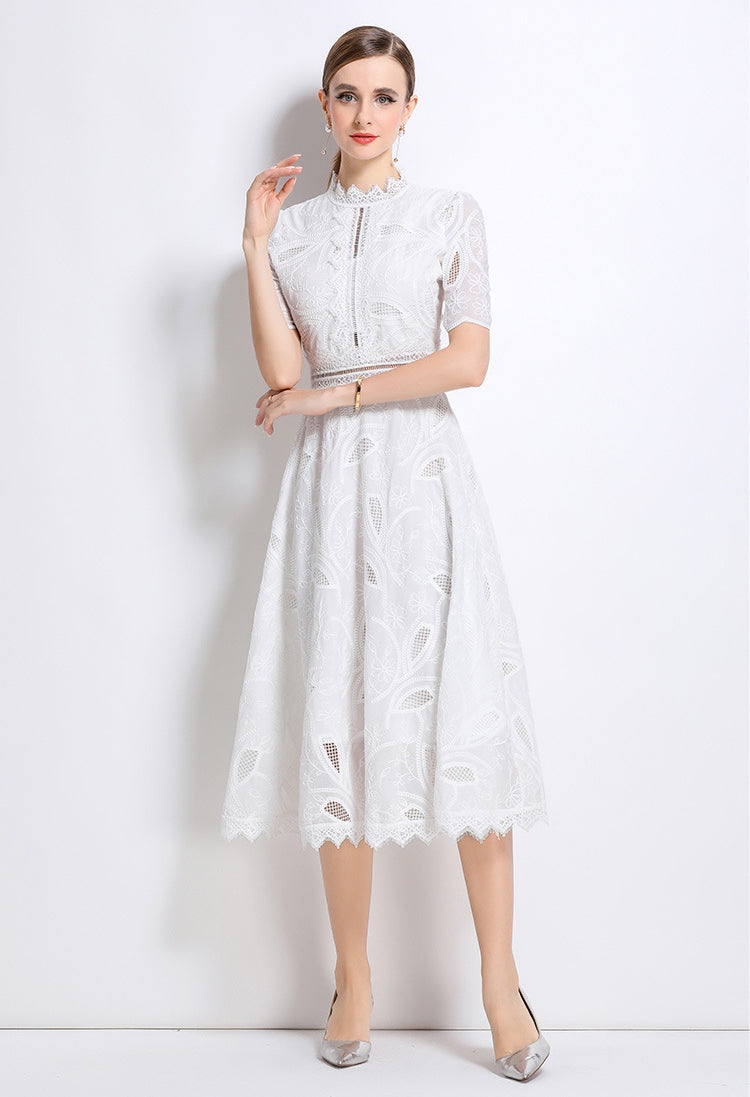 White Bloom Lace Dress
