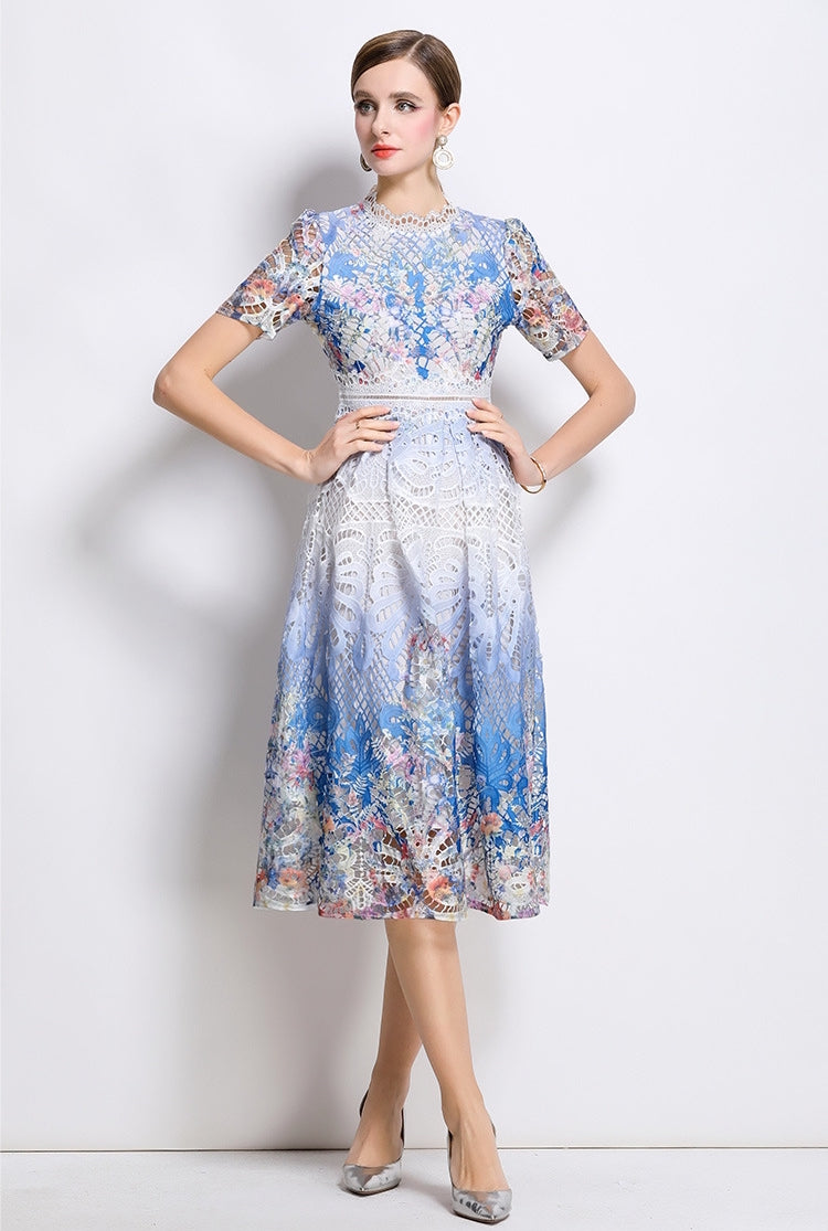 Elysian Bloom Lace Midi Dress