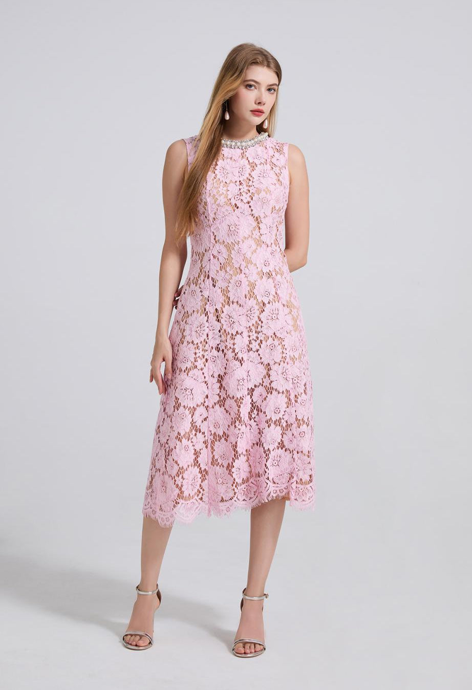 Blossom Blush Lace Midi - 915910428490_PINK
