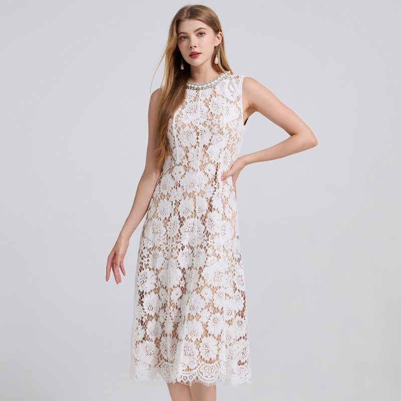 Elegance Bloom Midi Dress - 915910428490_APRICOT