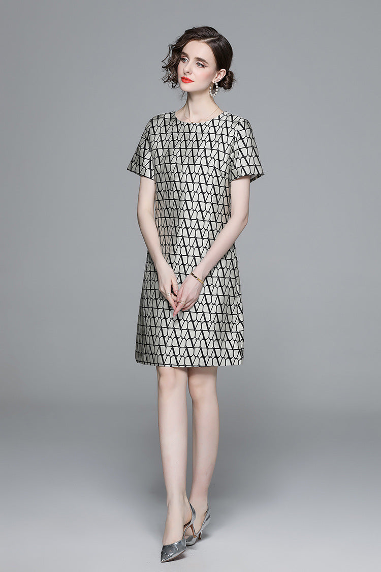 Chic Geometric A-Line Mini Dress