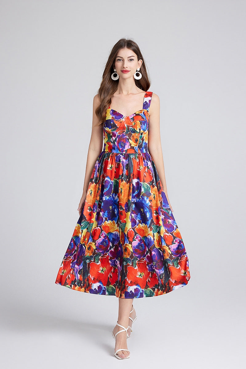Radiant Garden Burst Midi Dress