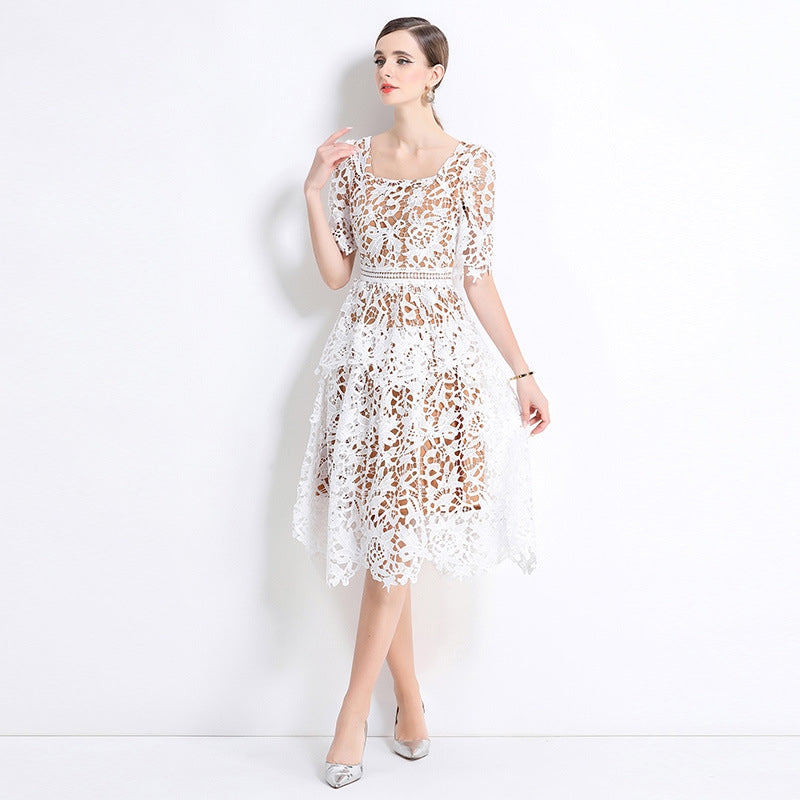 White Whisper Crochet Dress