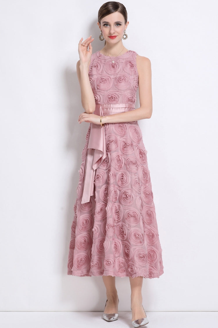 Rosette Blush Cascade Dress