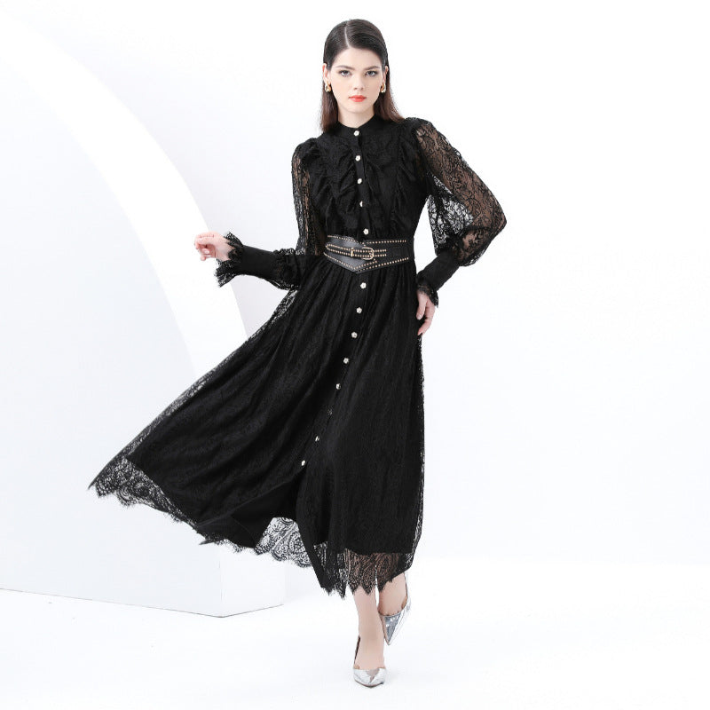 Black Lace Elegant Maxi Dress