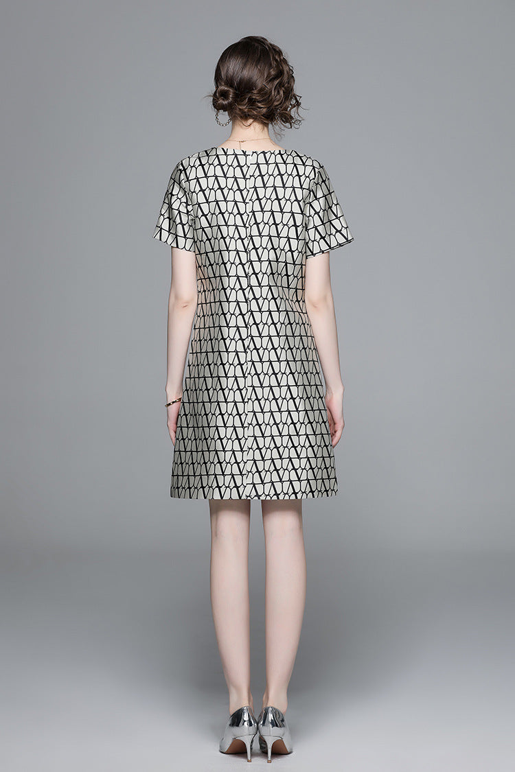 Chic Geometric A-Line Mini Dress