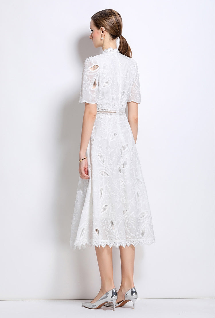 White Bloom Lace Dress