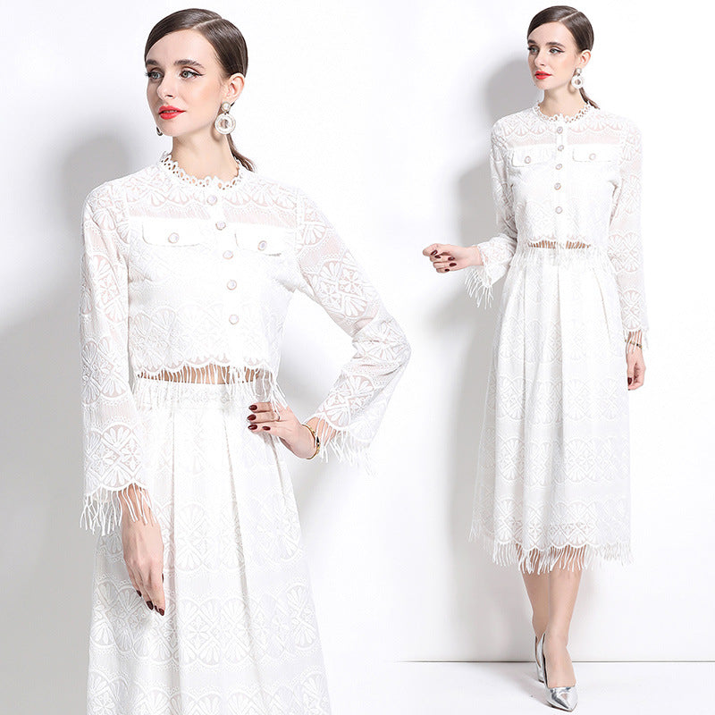 Dress set of White 2 Piece