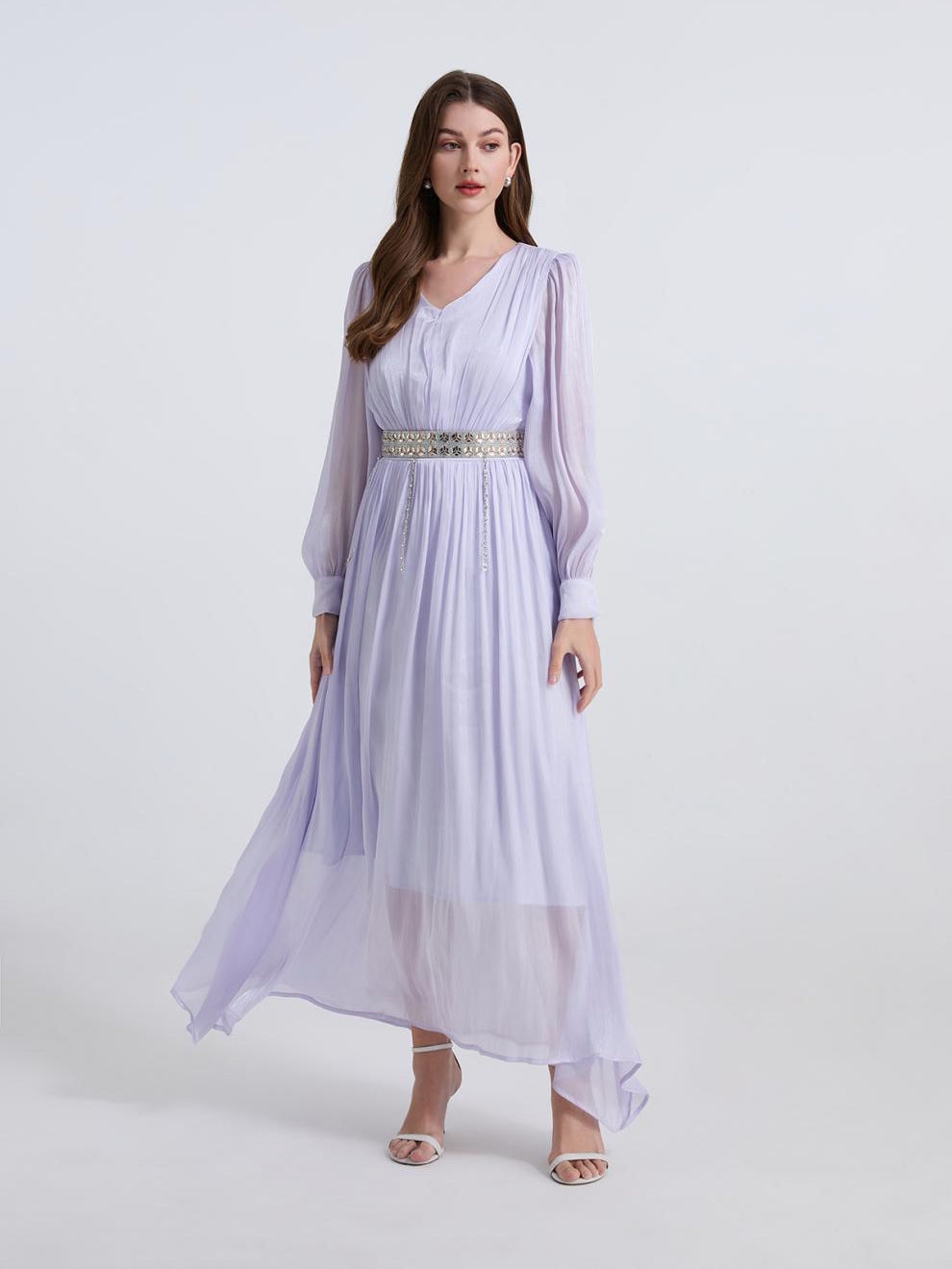 Lavender Grace Sheer Midi Dress - 903346568197_BLUE