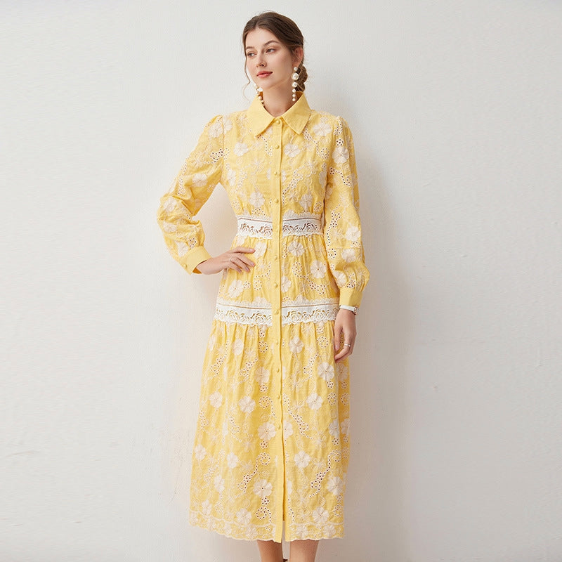 Sunlit Bloom Lace Midi Dress