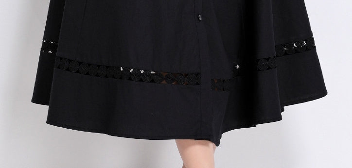 Midnight Grace Belted Shirt Dress
