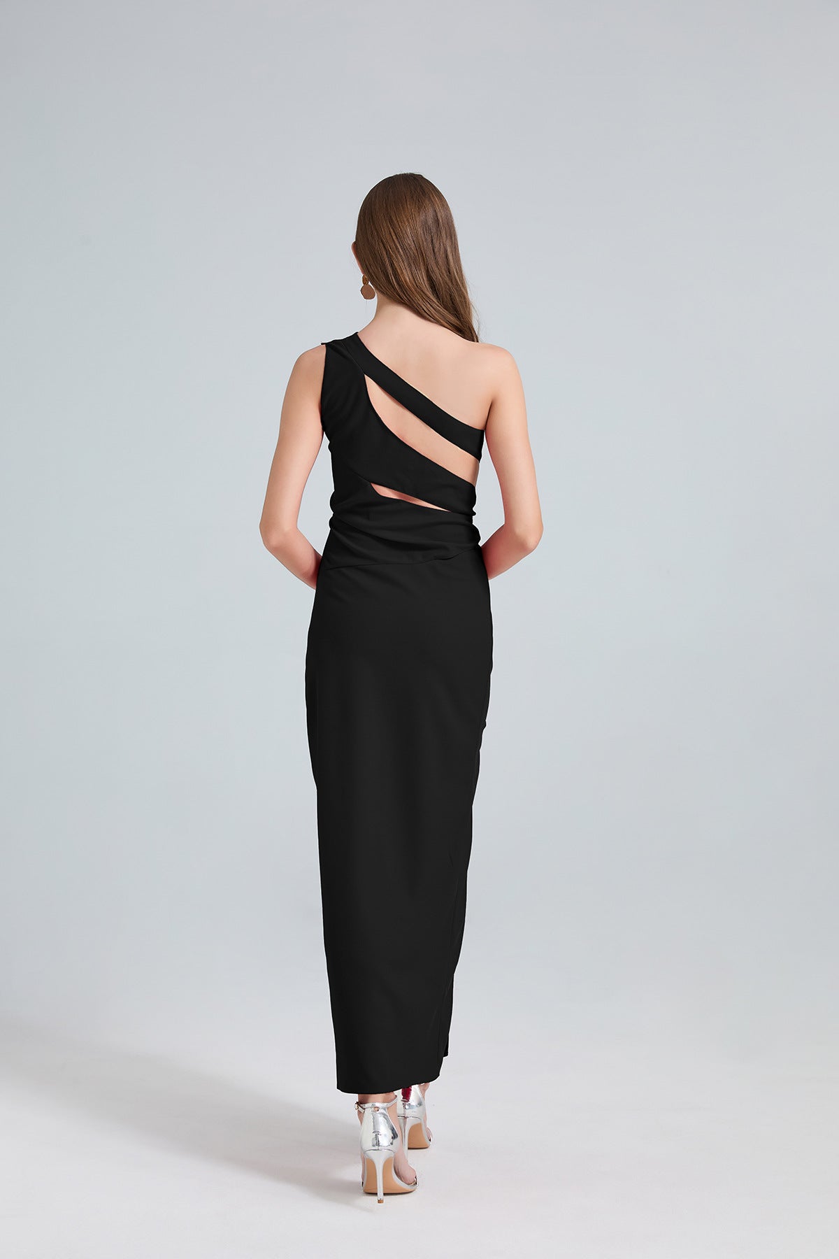 Elegant One-Shoulder Cutout Gown