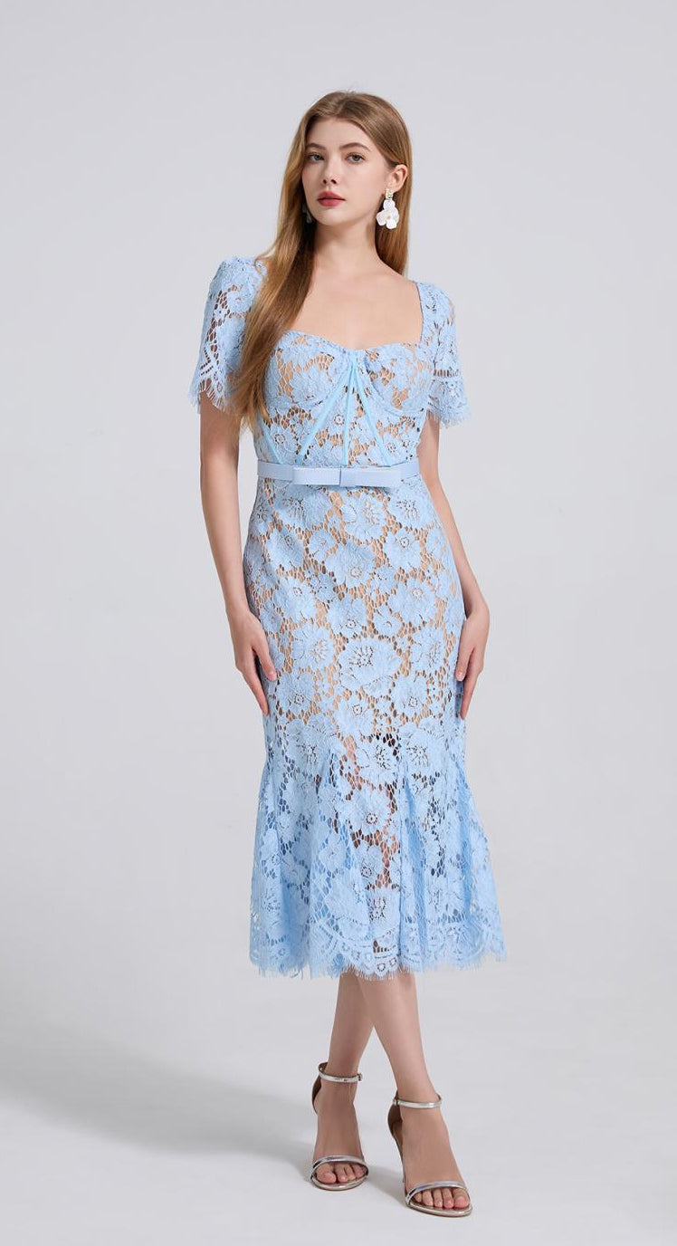Bluebell Grace Floral Lace Midi Dress - 912087138600_BLUE