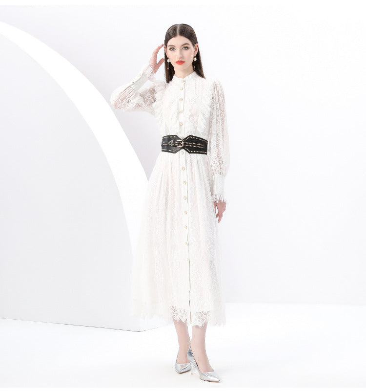 White Lace Vintage Maxi Dress