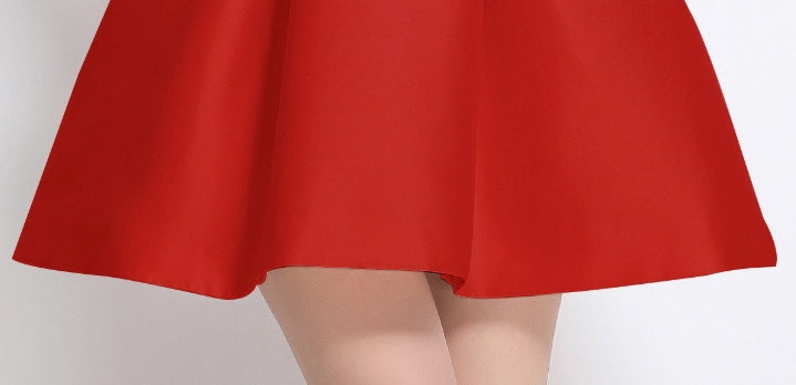 Chic Red Bow Detail Mini Dress