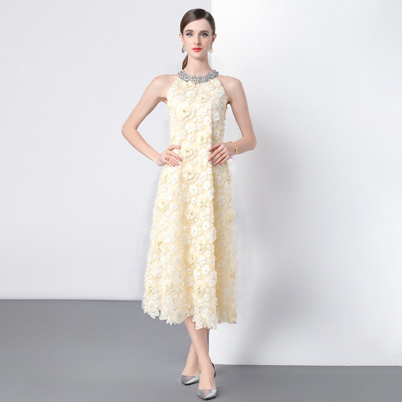 Ivory Blossom Midi Dress