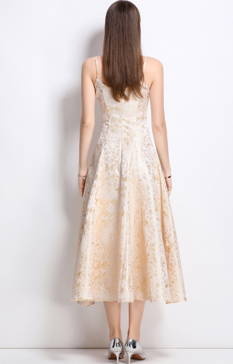 Champagne Glimmer Bow Dress