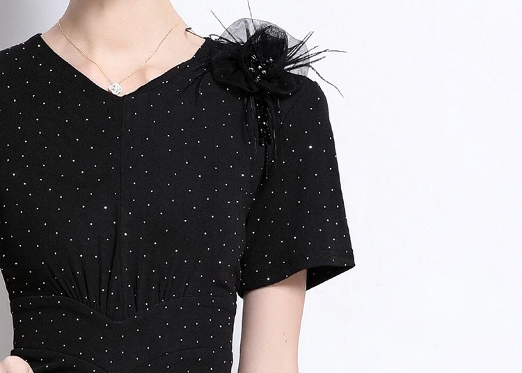 Black Embellished Bodycon Dress