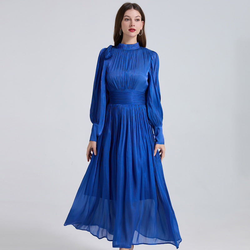 Royal Radiance Pleated Satin Dressy - 905557854806_BLUE
