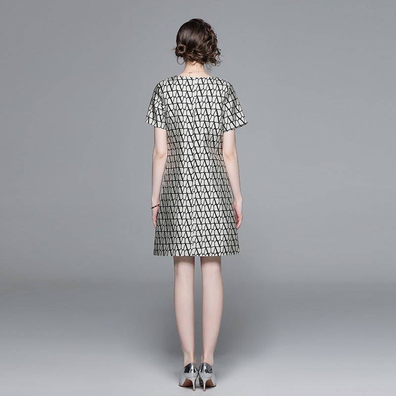 Chic Geometric A-Line Mini Dress