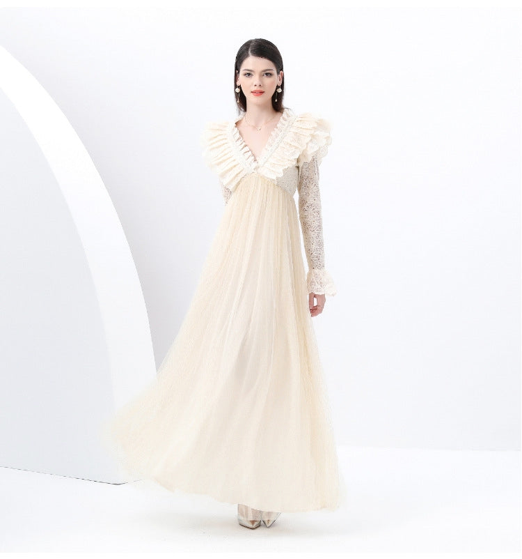 Apricot Reverie Lace Gown