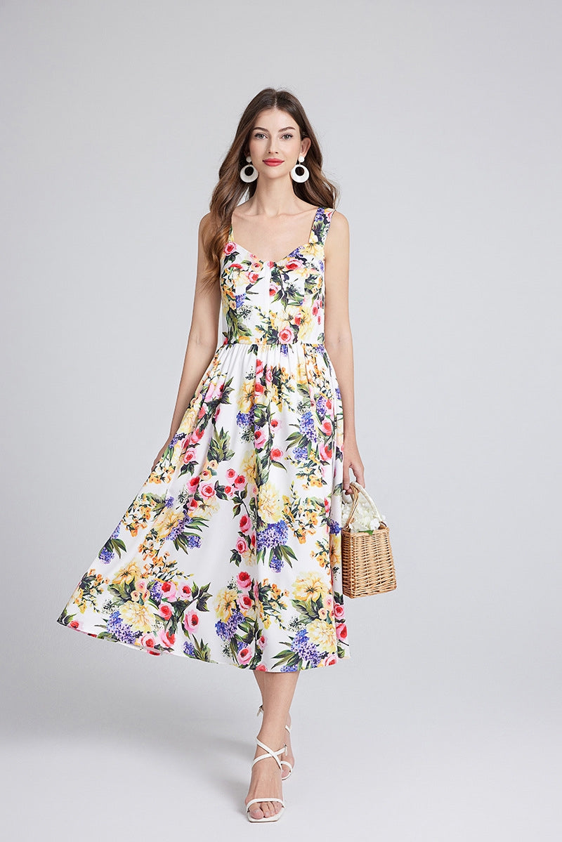 Enchanted Meadow Floral Midi Dress