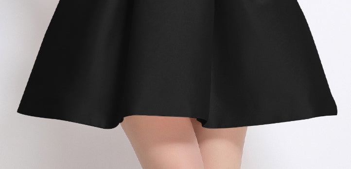 Classic Black Bow Detail Fit & Flare Mini Dress