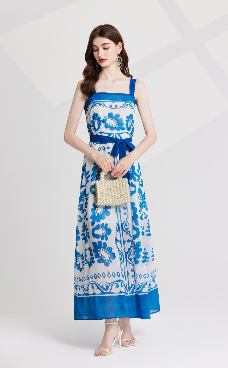 Azure Bloom Maxi Dress - 909280320318_BLUE