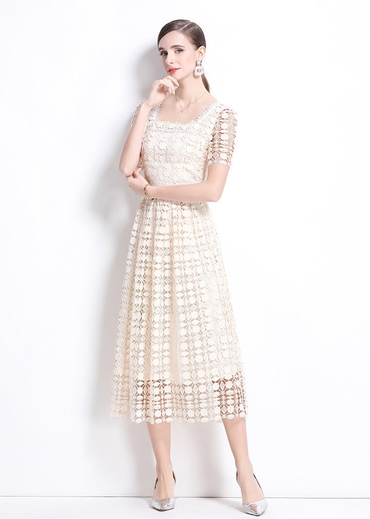 Elegant Lace Midi Dress