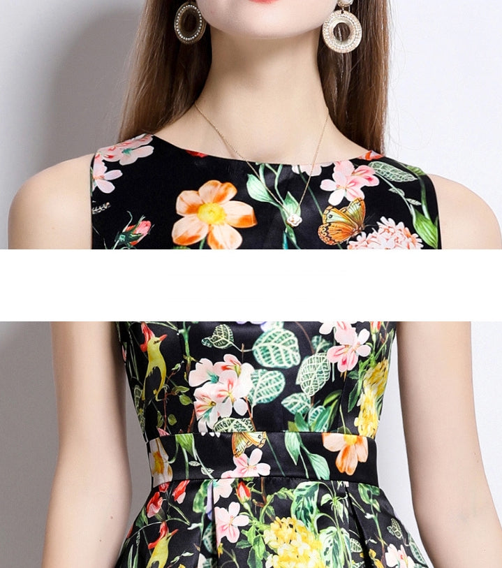 Midnight Garden Floral Midi Dress