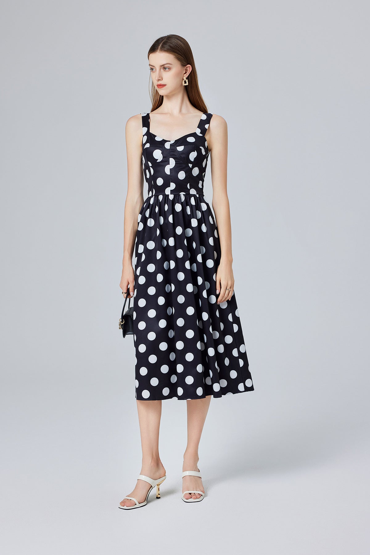 Vintage Polka Dot Midi Dress