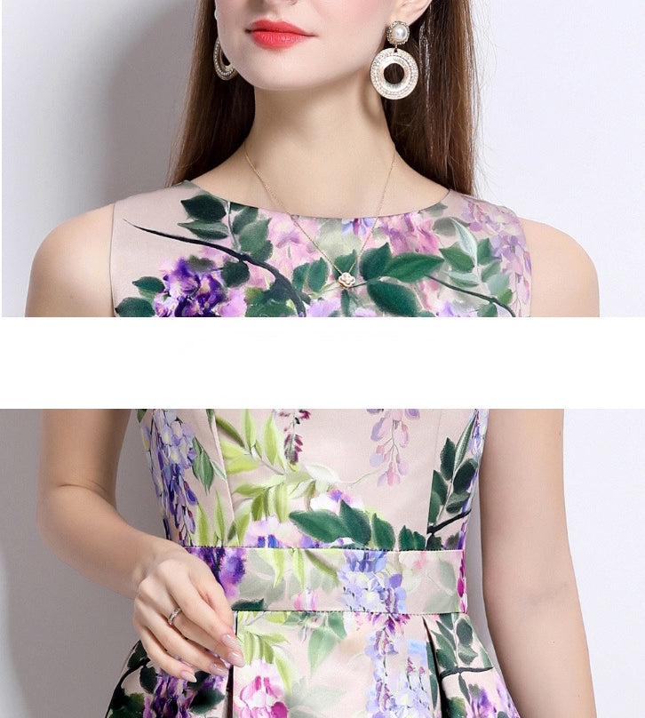 Lavender Cascade Floral Dress