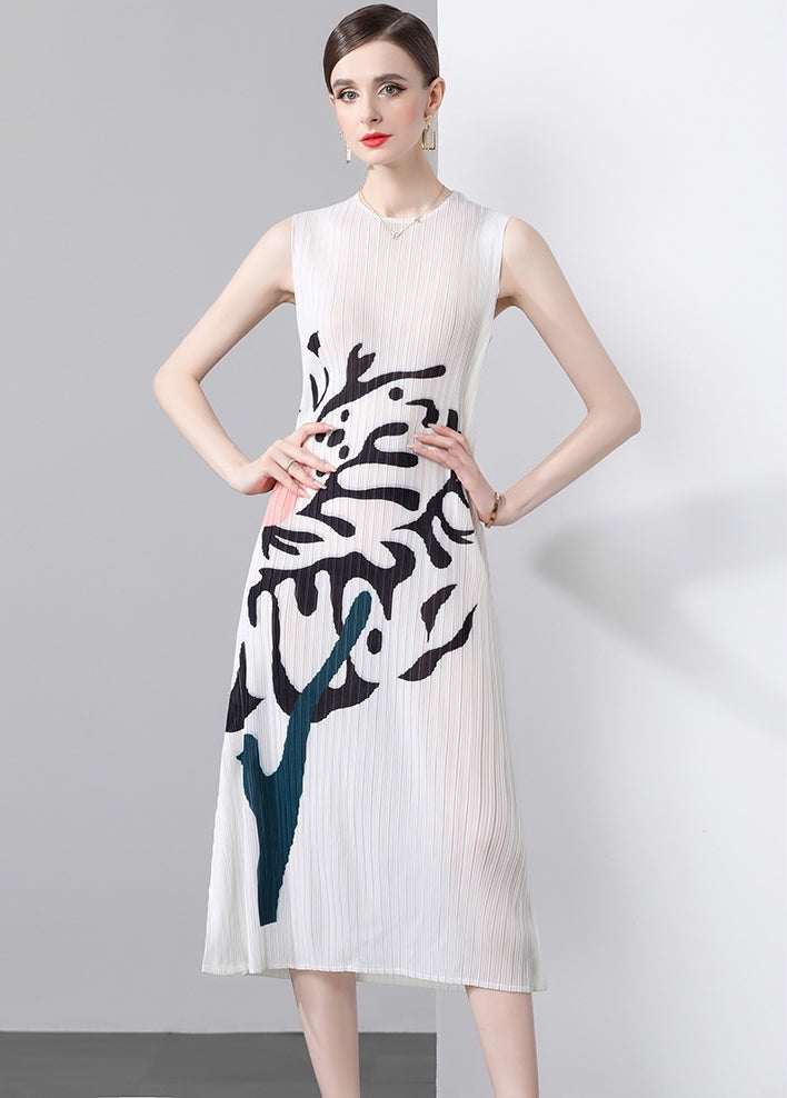 Base Bloom Pleated Midi Dress