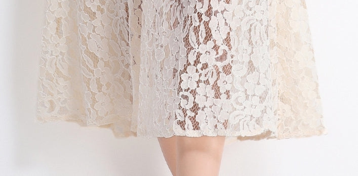 Cream Lace Utility Midi Dress