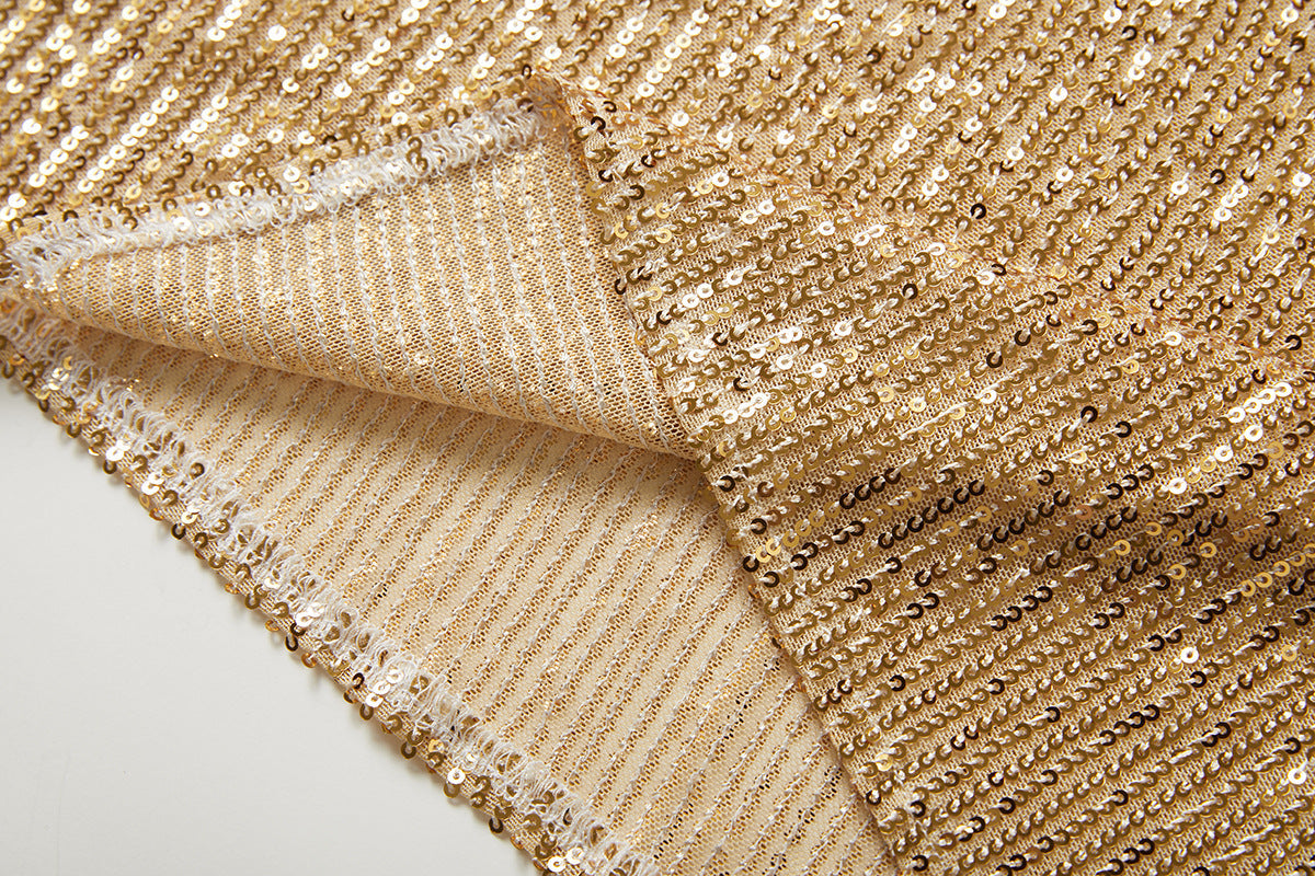 Gold Sequin Halter Maxi Dress