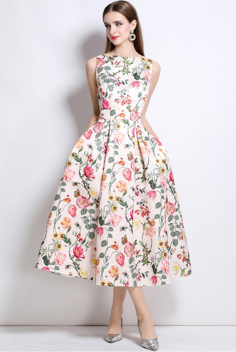 Bloom Elegance Floral Midi Dress