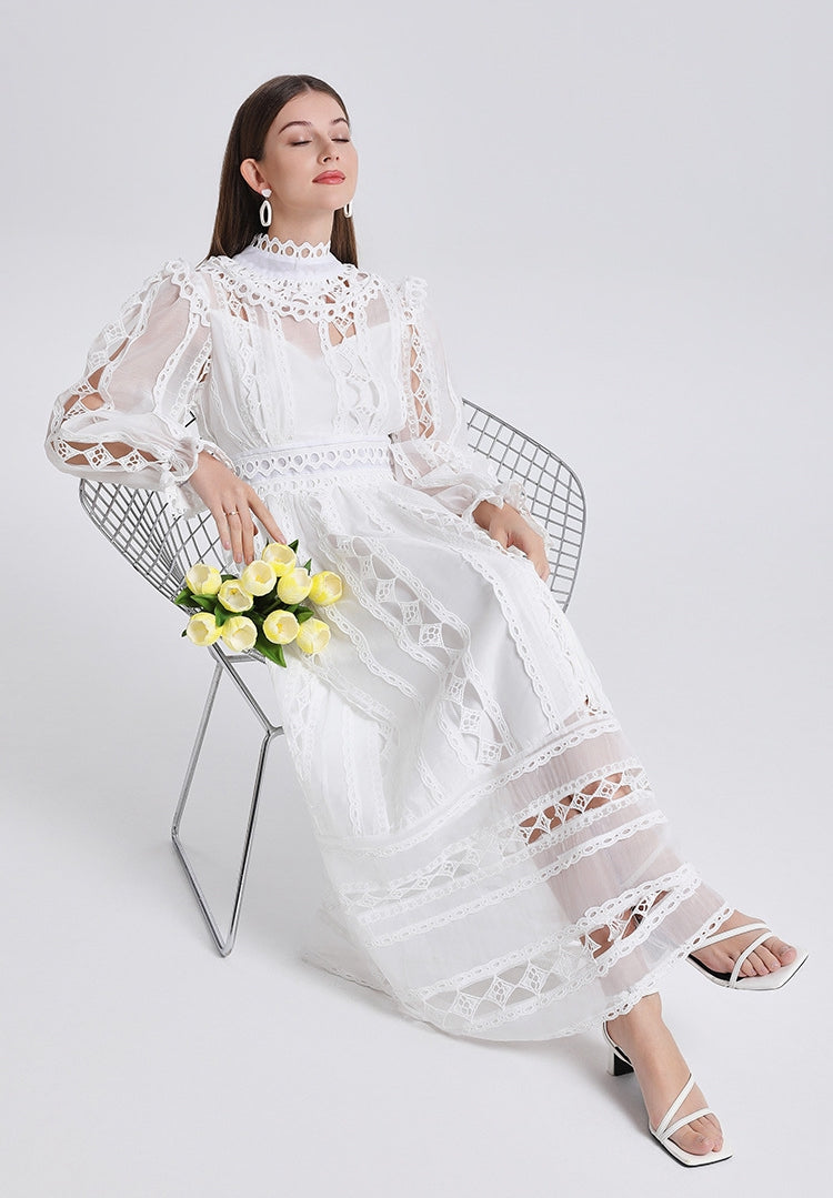 Celeste Lace Dream Maxi Dress - 909228434566_WHITE