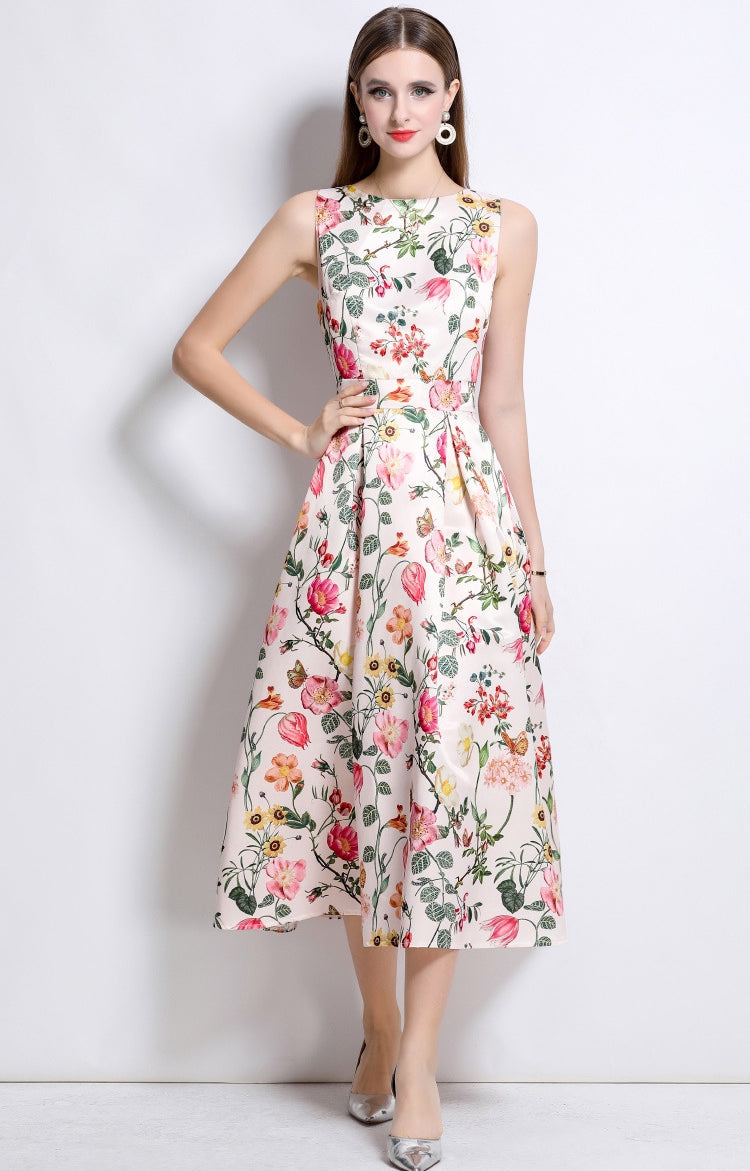 Bloom Elegance Floral Midi Dress