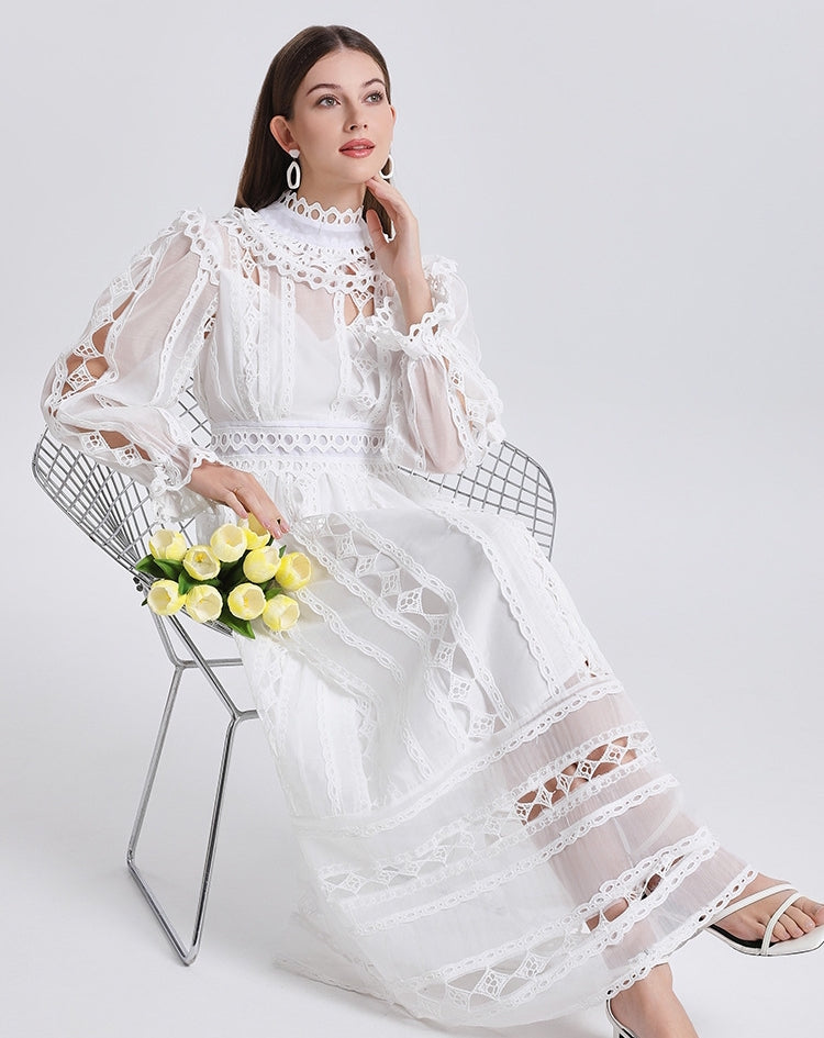 Celeste Lace Dream Maxi Dress - 909228434566_WHITE