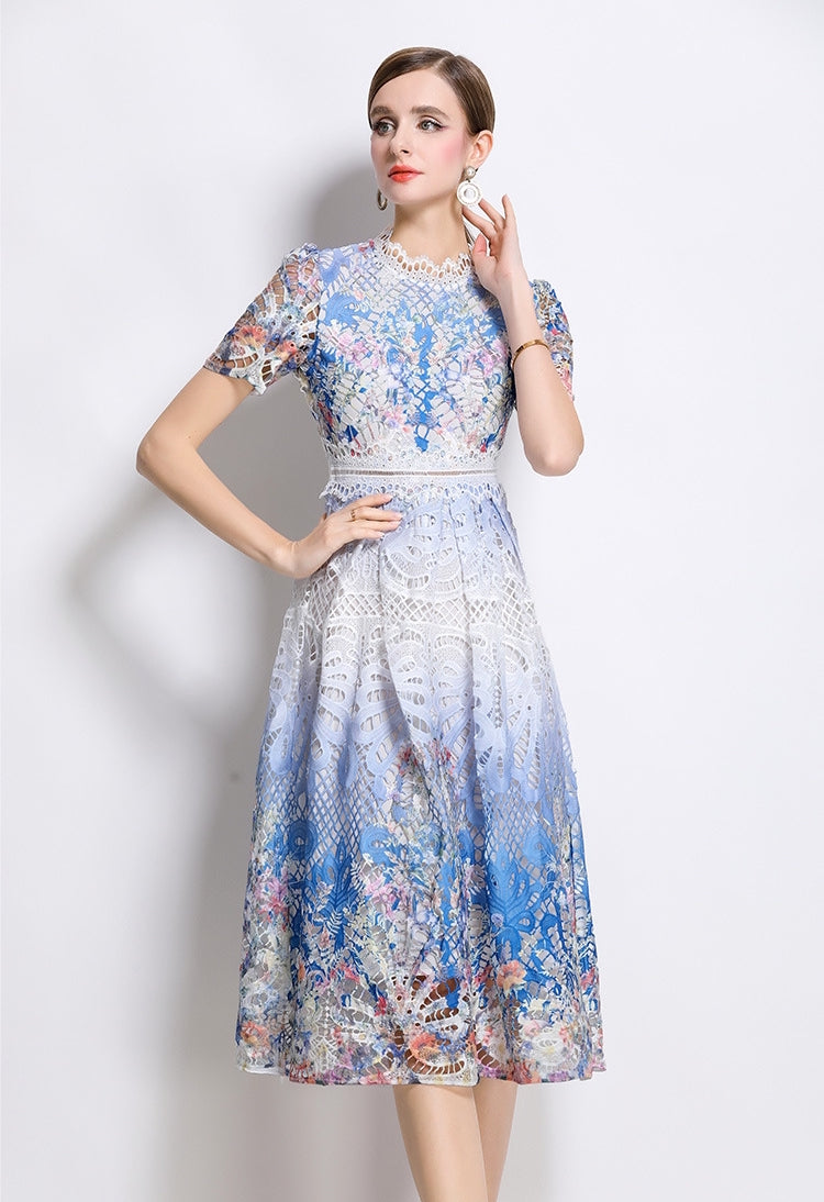 Elysian Bloom Lace Midi Dress