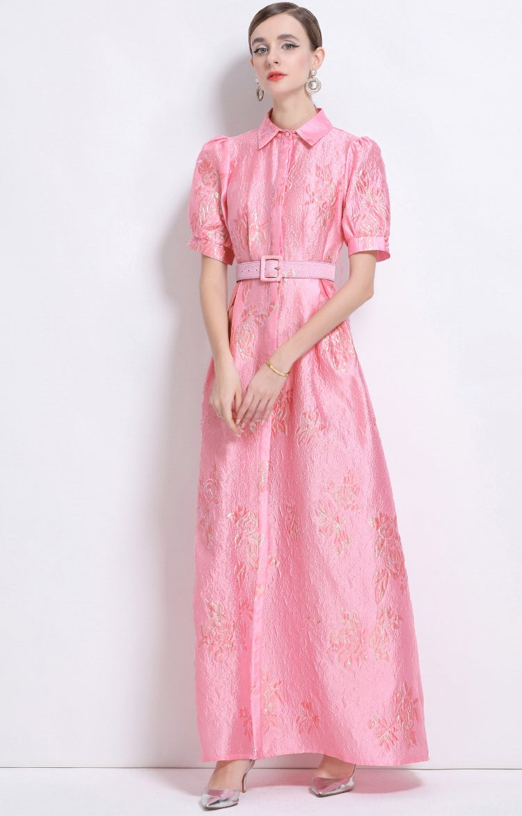 Rose Elegance Maxi Dress