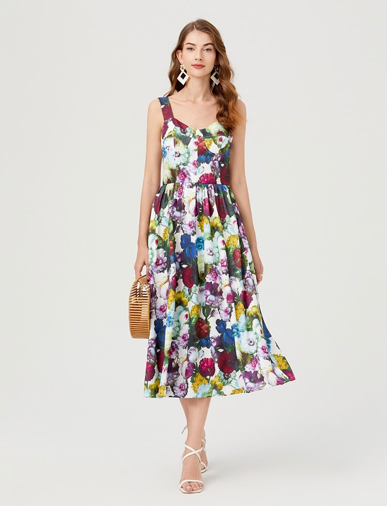 Bloom & Grace Floral Midi Dress