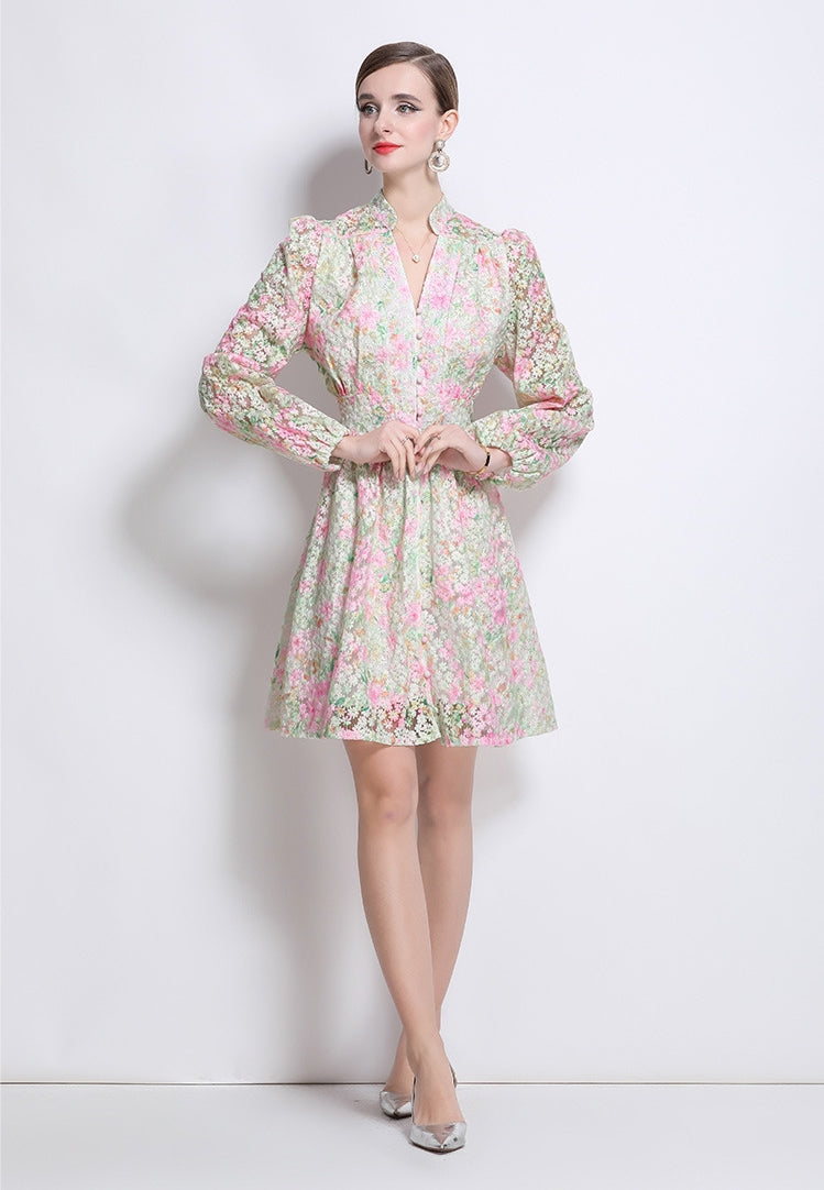 Blossom Lace Elegance Dress - 920435056806_GREEN