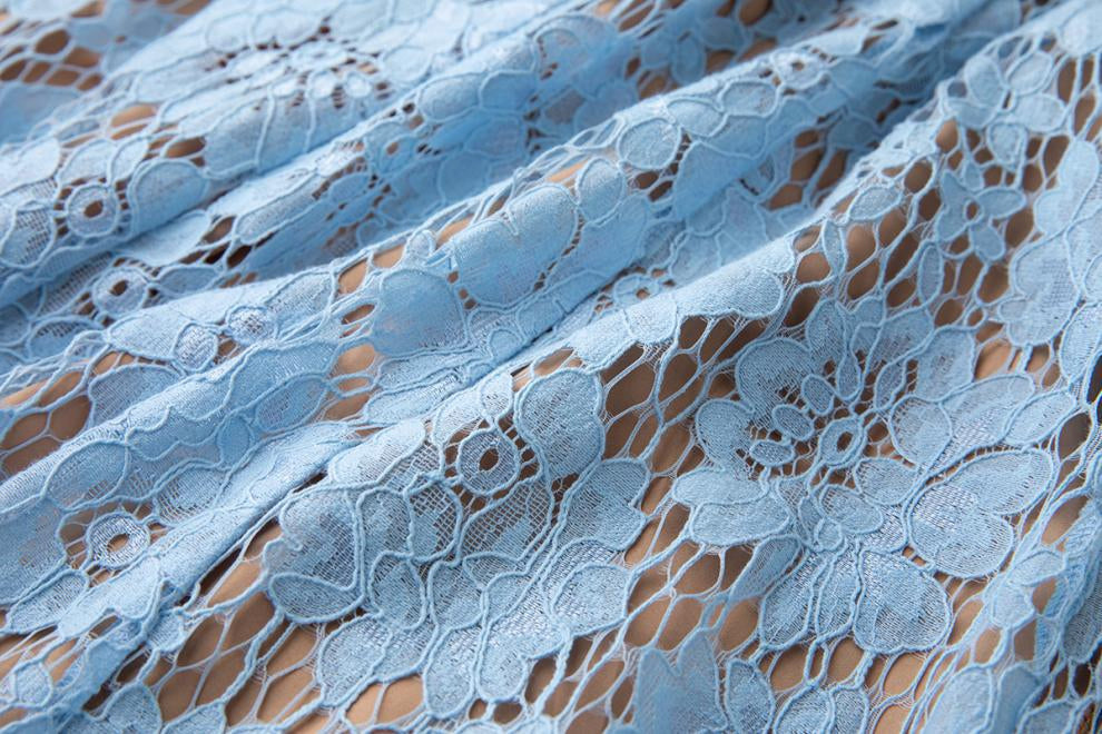 Serene Azure Lace Midi - 915910428490_BLUE